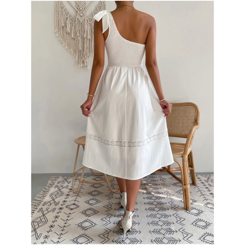 Boho One Shoulder Lace Dress - Picture 7 of 9